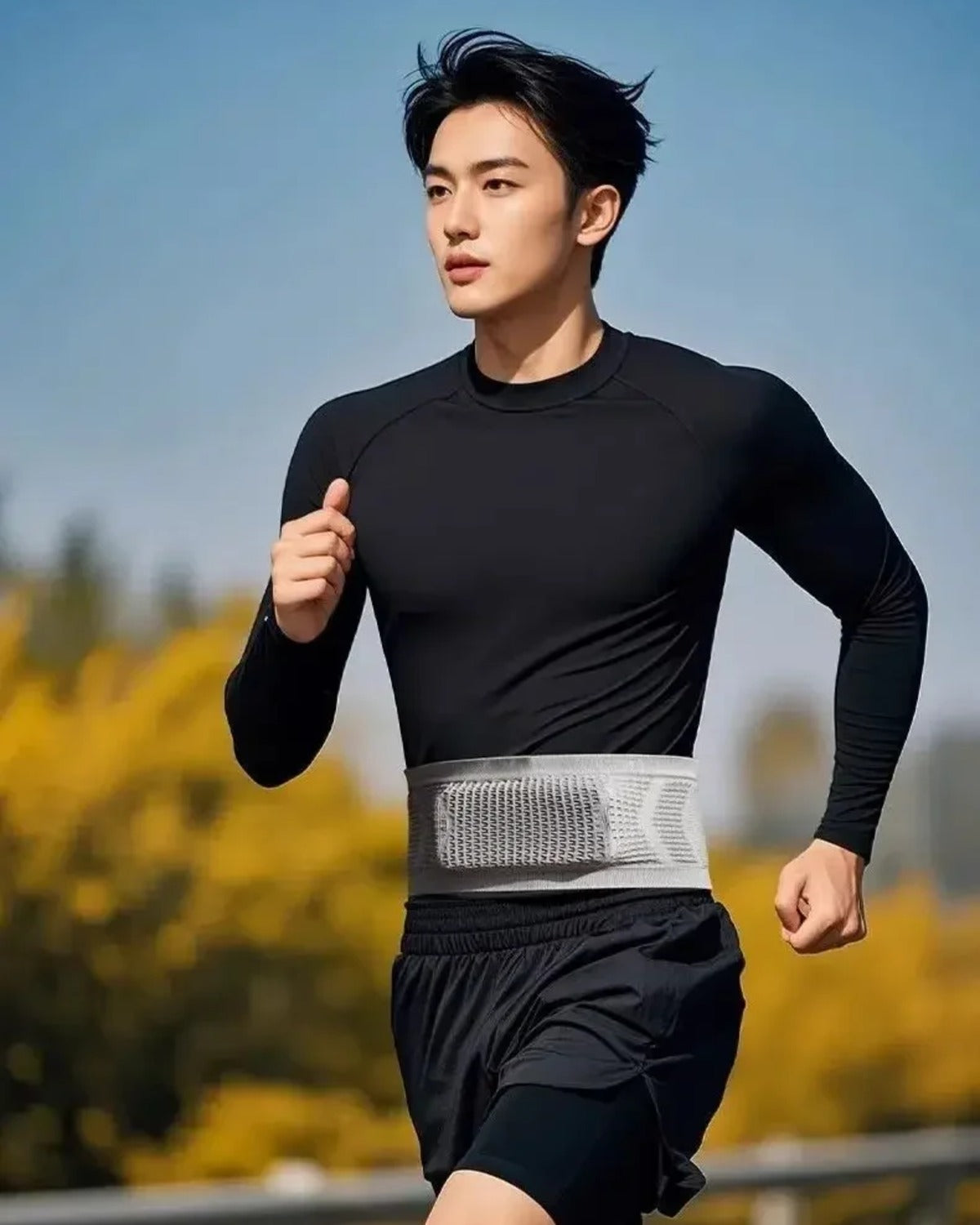 Stride running belt in Cloud Grey, running