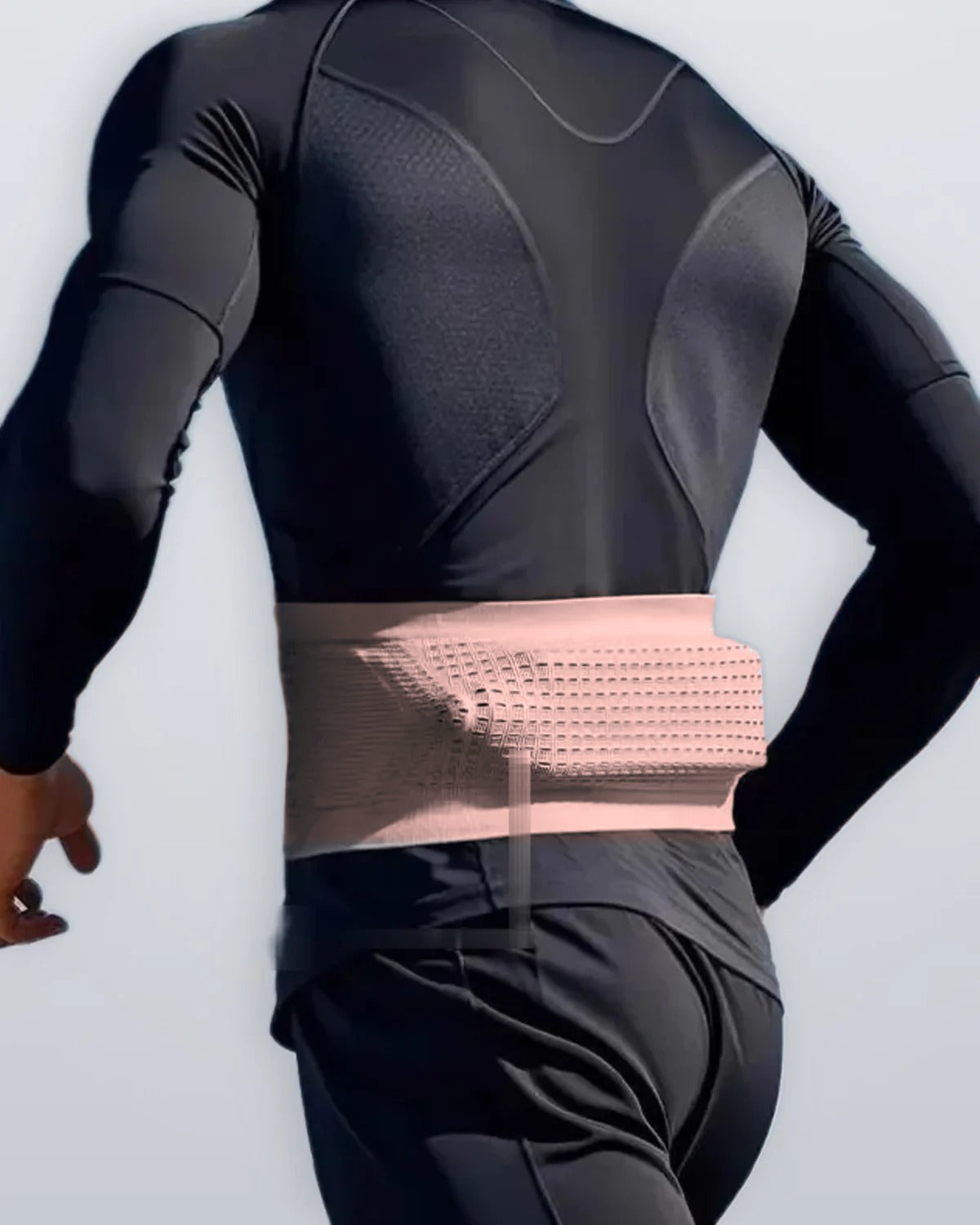 Ceinture de running Stride en Blush Pink, Back view with the 360° pocket