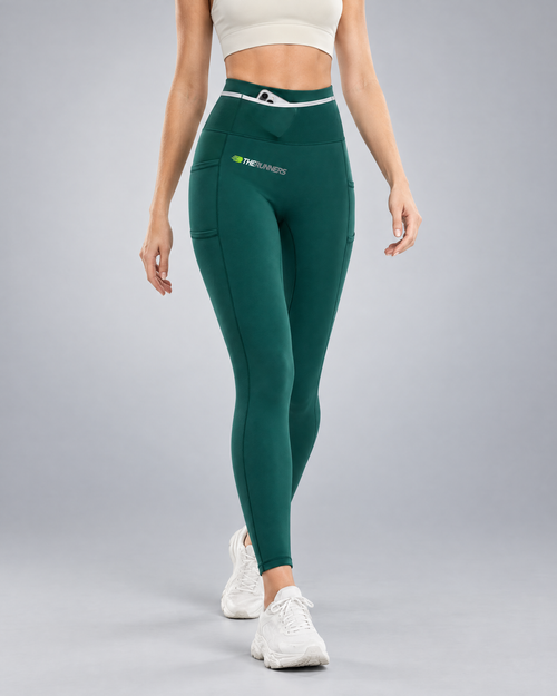 Women's Pro winter running tight in Forest Teal