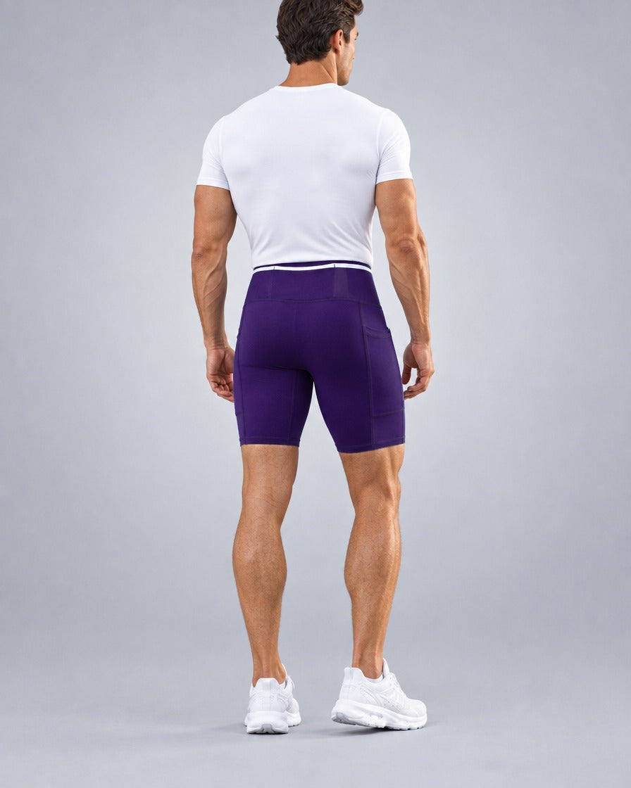 Short de running Pro homme en Violet royal, Vue de dos